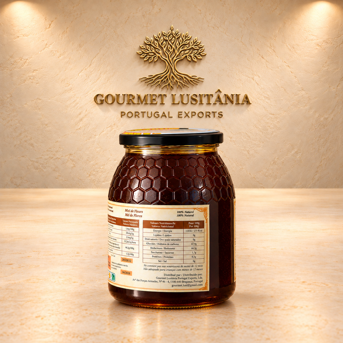 ROHER, NICHT PASTEURISIERTER HONIG – 1 kg HEREDITAS LUSITANIAE