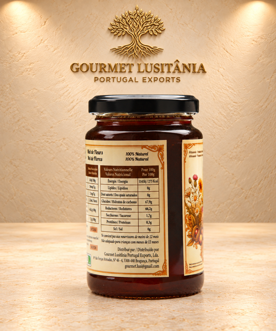 MEL CRU NÃO PASTEURIZADO - 500g  HEREDITAS LUSITANIAE